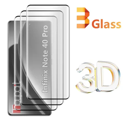 3Pcs 3D Tempered Glass For Infinix Note 40 Pro Plus Screen Protector Full Cover Film For Infinix