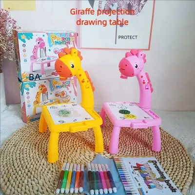 Children led projector drawing table toy painting set table educational board learning tools
