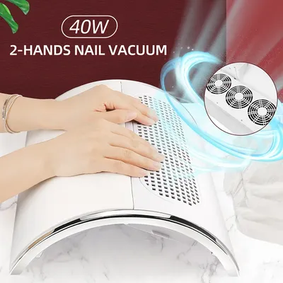 3 Fans Powerful Suction Professional Nail Dust Collector 40W Fan Nail Vacuum Cleaner Nail Dust