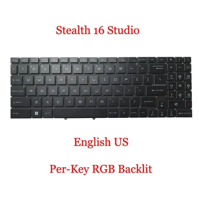 Laptop Per-Key RGB Backlit Keyboard For MSI Stealth 16 Studio A13VE A13VF A13VG A13VG-056US MS-15F2