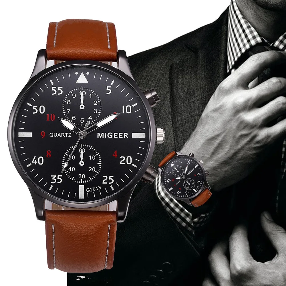 Luxury Top Brand Men Watches Fashion Quartz Watch for Men Sport Watch Leather Band Casual Men