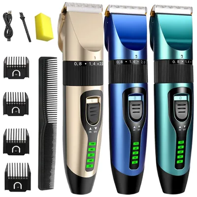 Electric Hair Clipper Wireless Professional Trimmer LED Display Ceramic Blade Household Low Noise