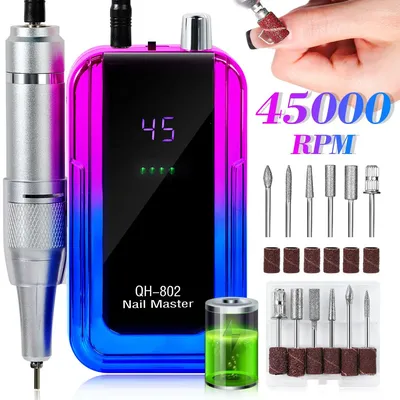 45000RPM Rechargeable Electric Nail Drill Machine With USB Connector Nail Polish Remover Drill Set