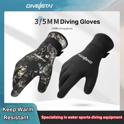 Diving Gloves Surfing Wetsuit Camo Gloves 3mm 5mm Neoprene Thermal Anti Slip Flexible For
