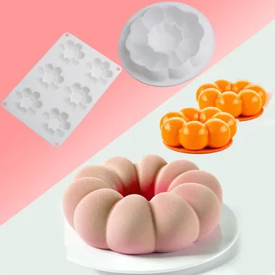 Meibum 1/6 Cavity Round Wreath Mousse Moulds Garland Design Food Grade Silicone Cake Molds Dessert