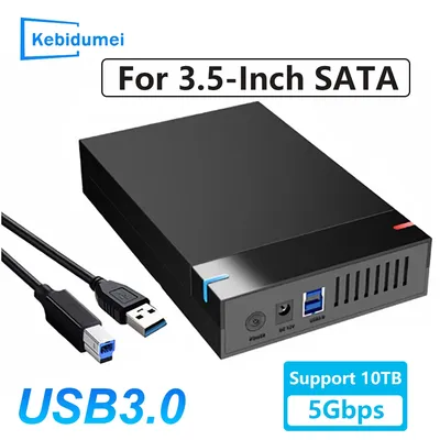 3.5 inch HDD Case USB 3.0 to SATA External Hard Drive Reader Support 10TB Hard Drive Enclosure High