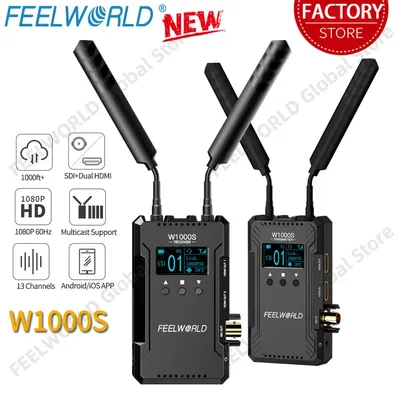 FEELWORLD W1000S Wireless Video Transmission System Dual HDMI SDI 1000FT Long Range Low Lantency