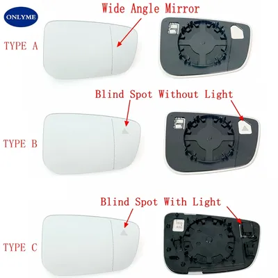 Car Wide Angle Heated Mirror Glass With Blind Spot Warning for BMW Series 3 G20 G21 / 5 G30 G31 / 6