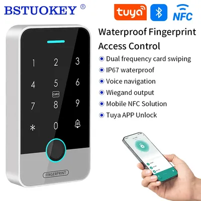 NFC Bluetooth Tuya APP Access Control Keypad Waterproof RFID Keyboard EM & MF Biometric Fingerprint