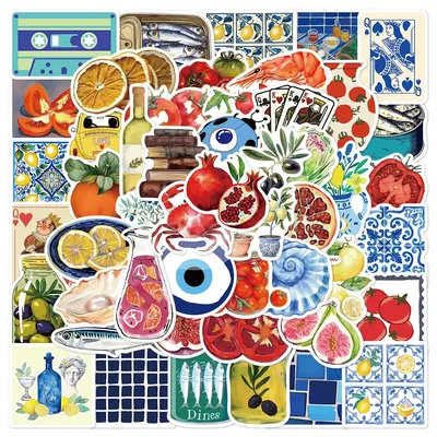 10/30/50PCS Fresh Fruits and Vegetables Sticker DIY Decoration PVC Waterproof Skateboard Notebook