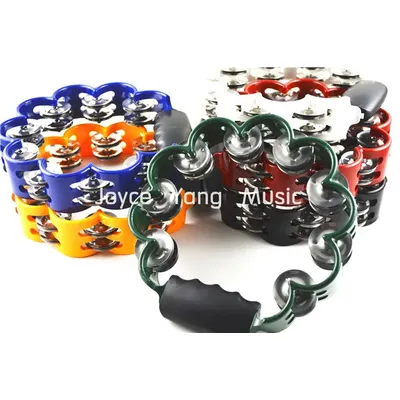 Alice Peony Flower Shape Tambourine Percussion Handbell Tambourine Metal Jingles