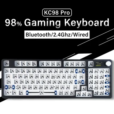 MATHEW KC98 Pro Mechanical Gaming Keyboard Kit with Programmable Display 98% Wireless Hot-Swappable