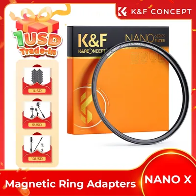 K&F CONCEPT Magnetic Ring Adapters for ND UV CPL Video Magnetic Camera Lens Filters 49mm 52mm 55mm