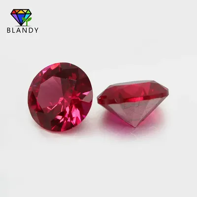 Hot Sale 1000pcs/lot 1.0~3.0mm 5# red stone round brilliant cut 5A synthetic corundum stone for