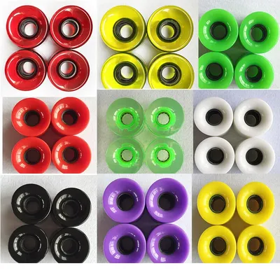 4 Pieces 78A 60*45mm LED Flash Roller Longboard Wheel DanceBoard Transparent Skateboard Wheel PU