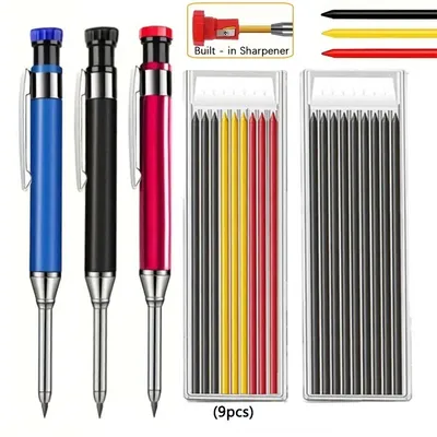 2.8MM Long Head Solid Woodworking Pencil with Lead, Used for Woodworking Construction Marking,