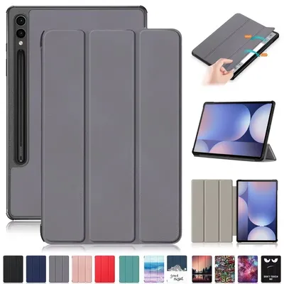 For Samsung Tab S10 Plus Case 12.4" Trifold Magnetic Leather Stand Hard Smart Cover For Galaxy Tab