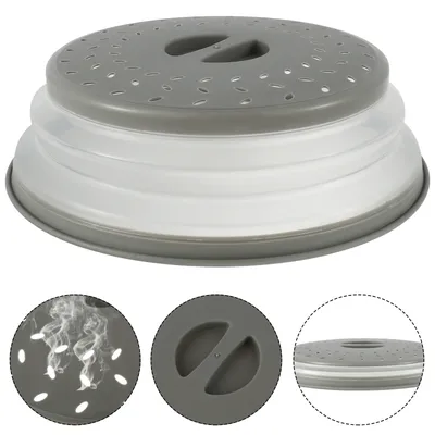 Microwave Splatter Cover 10.5inch Collapsible with Handle Multi Functional Microwave Plate Cover BPA
