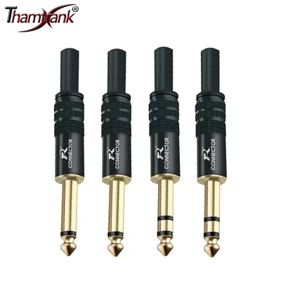 10pcs 6.35mm Mono/Stereo Jack 1/4" Connector Gold Plated 12*1 6.3 Audio Connector Amplifier