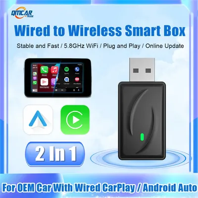 Wireless Android Auto Adapter CarPlay Dongle Bluetooth WiFi For Volvo Benz Audi Toyota Mazda