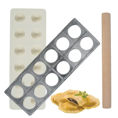 Ravioli Maker Press 10/12 Holes Ravioli Mold Tray Pelmeni Pasta Maker Kitchen Aid Pasta Press Cutter