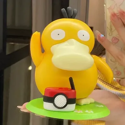 Anime Pokemon Psyduck Figure Dancing Swing Sounding Duck Action Figure Pvc Model Doll Portable Luggage Music Box Toys Xmas Gifts