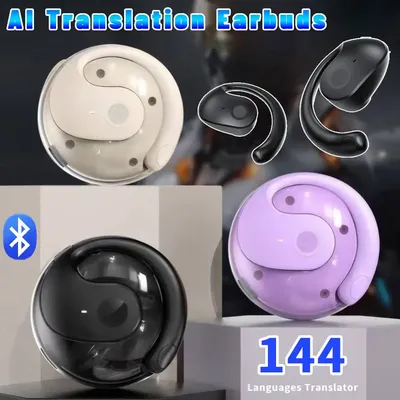 Wireless BT AI Translator Earbuds Small Coconut Translation Earphones Real-time Voice Translators