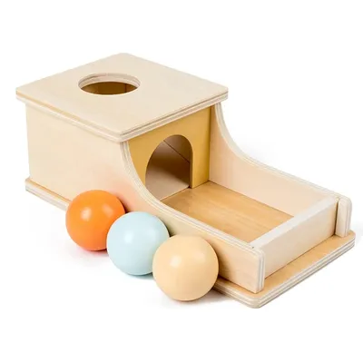Montessori Wooden Pitch Ball Box Drawer Game Learning Early Education Preschool Training Teaching