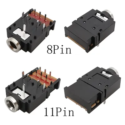 10Pcs PJ-307 3.5mm Stereo Audio Jack Socket 3.5 Dual Track Headphone Connector 8Pin 11Pin with