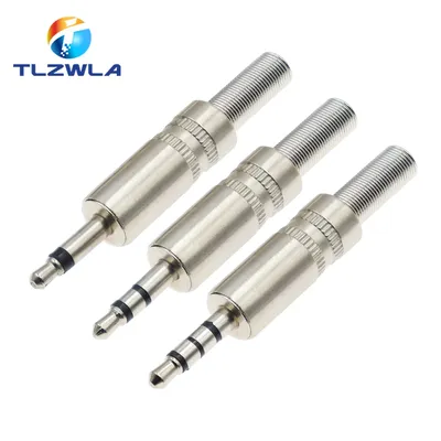5PCS Metal Repair 3.5mm Male Headphone Plug Mono Stereo Audio Solder Cable Connector 3.5 2Pole 3Pole 4Pole Earphone Jack Adapter
