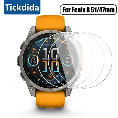 9H Premium Tempered Glass for Garmin Fenix 8 51mm 47mm Smartwatch Screen Anti-scratch Protector Film