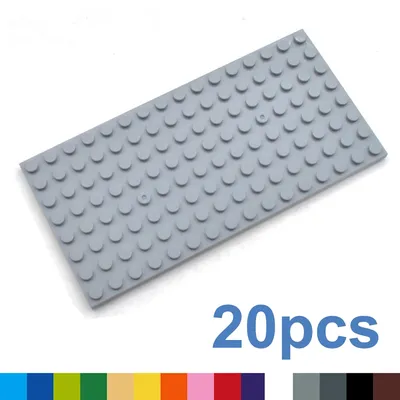 20pcs Thin 8x16 DIY Building Blocks Figures Bricks Dots 12Color Educational Creative Compatible With