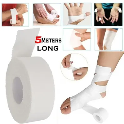 1PC Medical Waterproof Cotton White Premium Adhesive Tape Sport Binding Physio Muscle Elastic