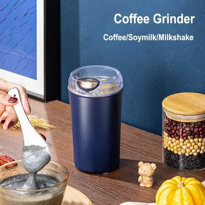 2023 New Portable Coffee Grinder Household Small Grain Grinder 8 Knife Stainless Steel Nut Bean