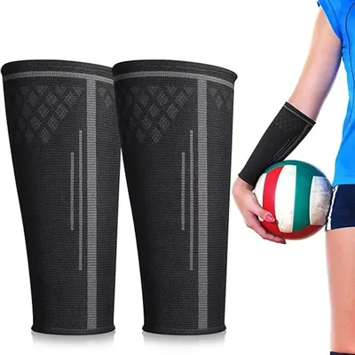 1Pairs UV Protection Volleyball Arm Sleeves Wrist Support Elastic Arm Warmers Sports Safety