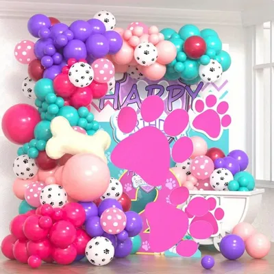 156PCS Dog Theme Balloon Garland Arch Set Party Birthday Atmosphere Background - Home and Scene