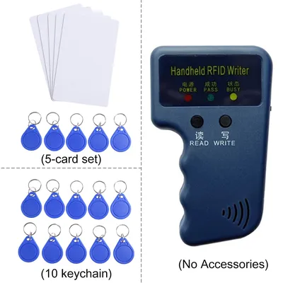 125KHz RFID Copier Writer Duplicator Programmer Reader Rewritable ID Keyfobs Tags Card Key fob NFC