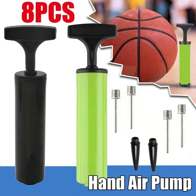 8Pcs Portable Ball Pump Set Flexible Pants Volleyball Football Basketball With Needle Hand Air Pump