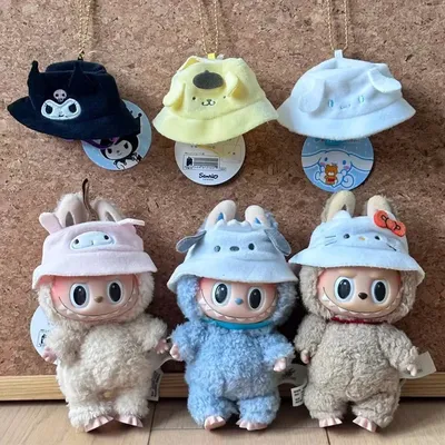 Kawaii Sanrio Decorative Hat Keyring Cute Kuromi Cinnamoroll Hello Kitty Doll Pendant Ornament Toy Pendant Accessories Gift