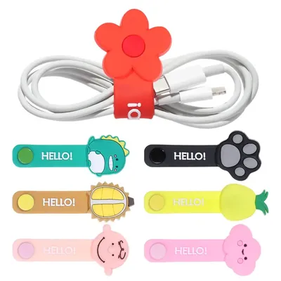 1PC Data Cable Winder Headphone Charging Cable Storage Organization Cable Protector Fruit Flower Cable Winder Cable Organizer