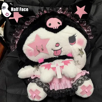 Y2K Girls Harajuku Women’s Gothic Sweet Cute Subcultural Cross Perforated Design Lolita Punk Two Shoulder Backpack Bags Tote