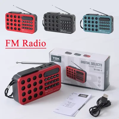 Mini Portable Pocket FM Radio Solar Charging Wireless Speakers Support USB TF Card Play Emergency