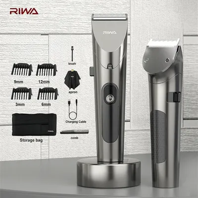 RIWA Electric Hair Clipper Washable Rechargeable Variable Speed Professional Barber Trimmer With