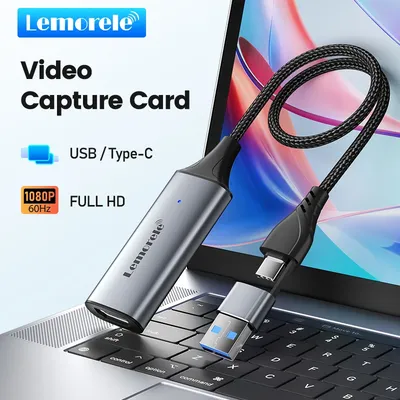 Lemorele Video Capture Card USB3.0 HDMI-compatible to USB/Type-c Game Grabber Record Ms2130 for