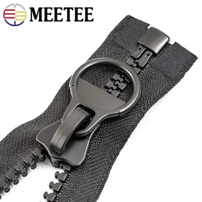 Meetee 60-300cm 8# Resin Zippers Open-End Zip Closure for Down Jacket Bag Tent Long Zipper Repair