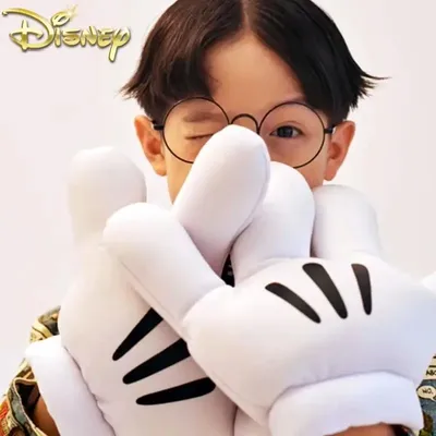 Disney Mickey Mouse Plush Gloves Big Pawa Funny Gloves Cosplay Mickey White Gloves Performance Toy