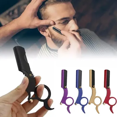 Professional Single Ring Barber Single Edge Shave Razor Vintage Classic Edge Razor with Easy Blades Replacement for Barber Salon