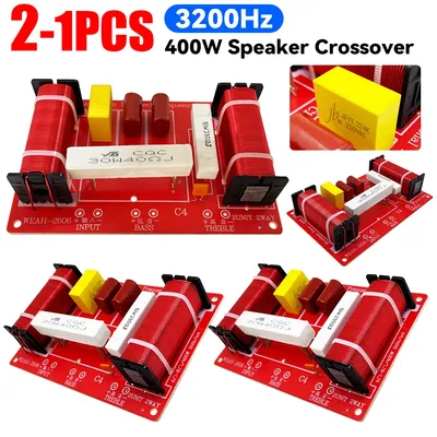 1-2PCS 2 Ways 400W Speaker Crossover Module Treble Bass Speakers Filter Frequency Divider High Power