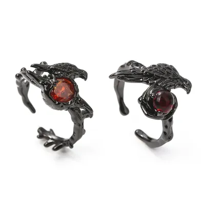 Game Love and Deepspace Sylus Crow Cosplay Ring Fashion Daily Rings Red Stone Jewelry Costume