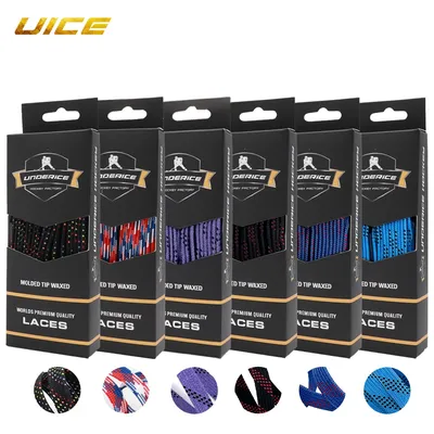 Skate Laces Dual Layer Braid Hockey Accessorie 84/96/108/120in Reinforced Waxed Tip For Sports
